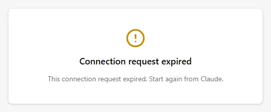 The Connection request expired page